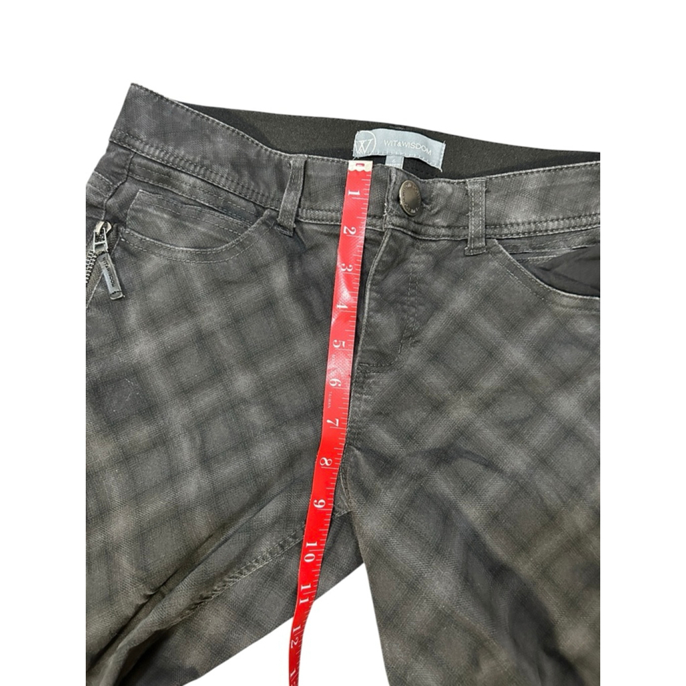 WIT & WISDOM Ab Solution Gray Plaid Skinny Jeans Size 6 - Picture 8 of 9